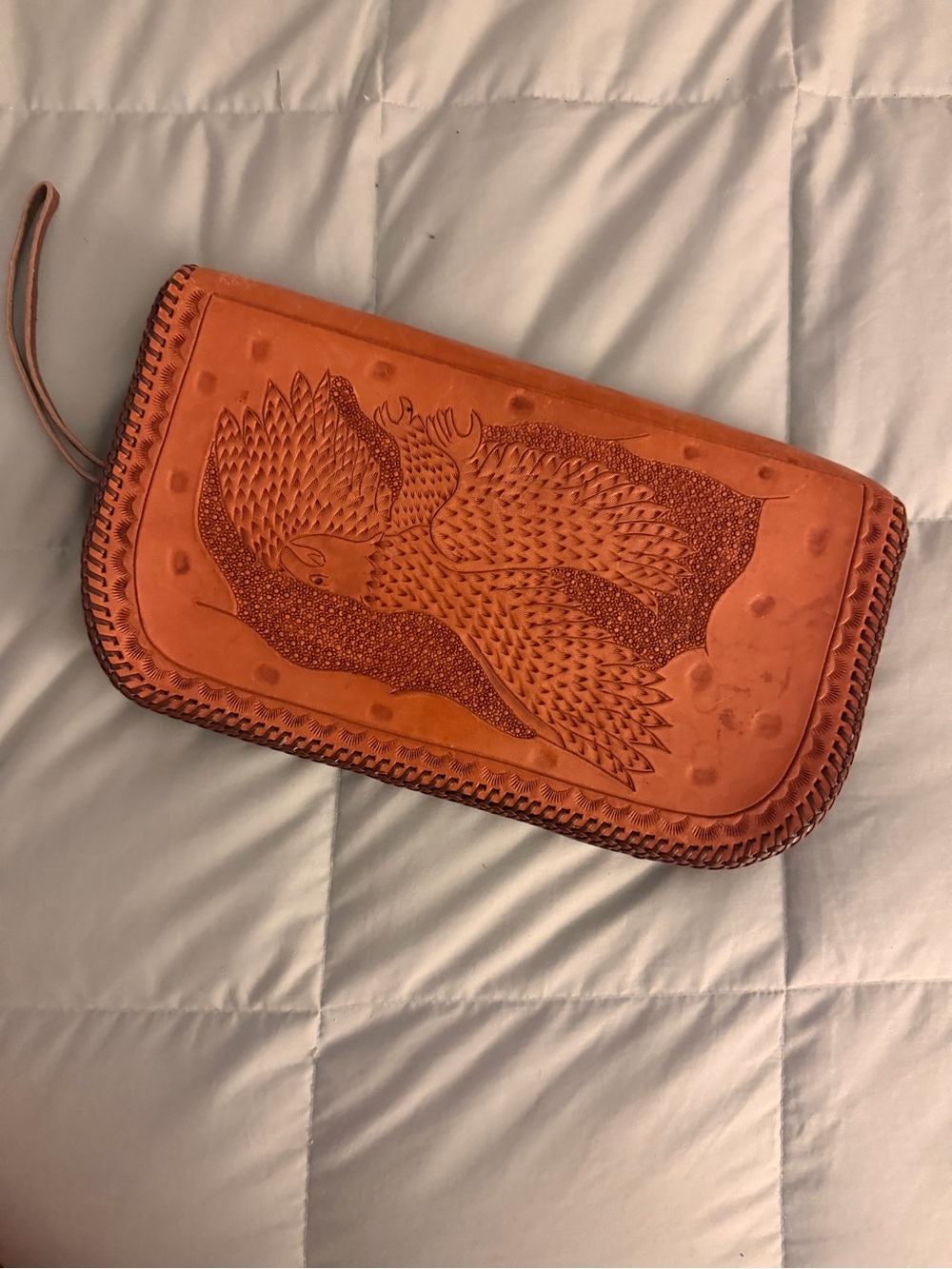 Vintage Authentic Hand-Stitched Leather Clutch
